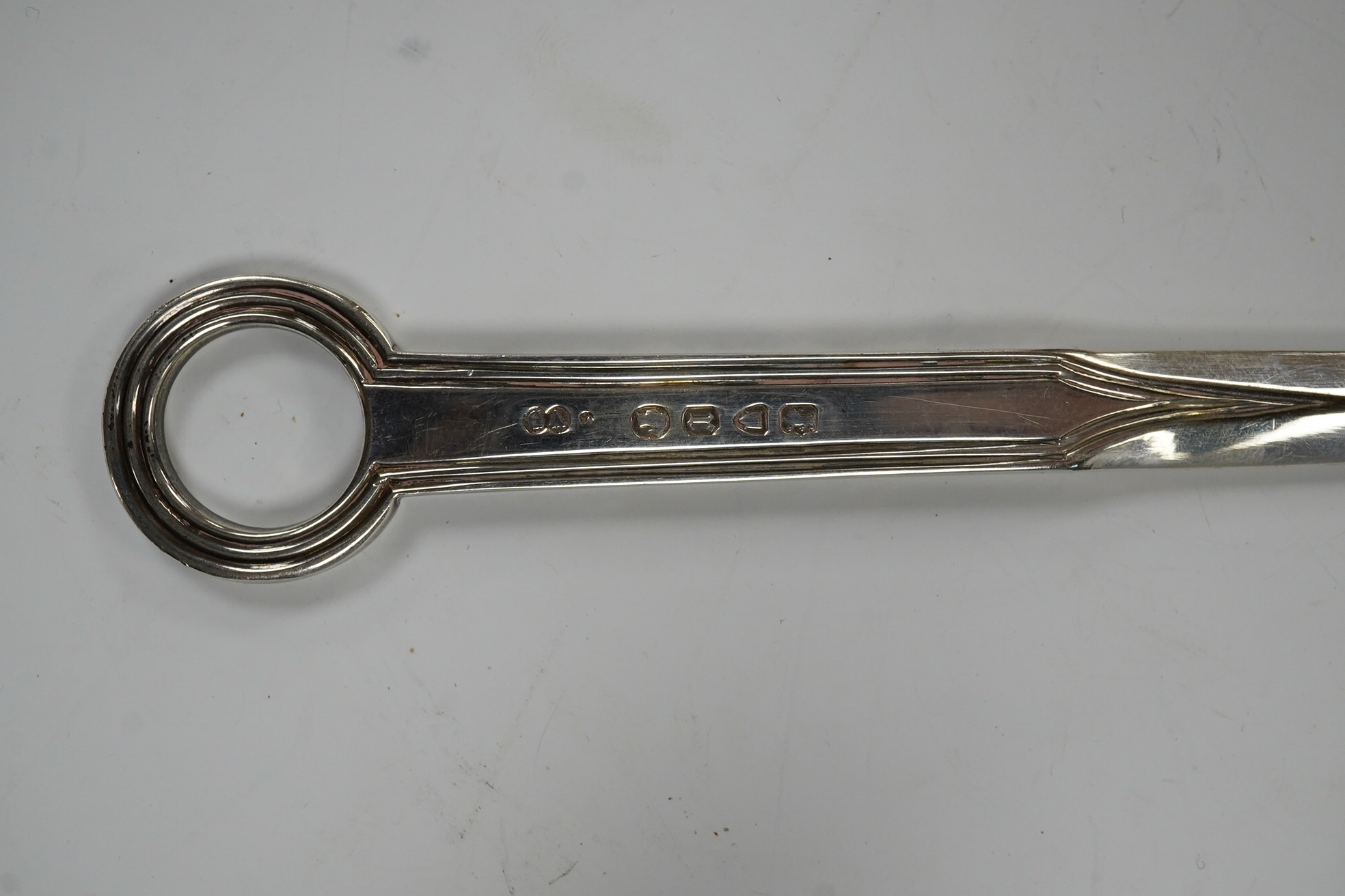 A Victorian silver meat skewer by George Adams, London, 1872, 35.8cm, 3.5oz. Condition - fair